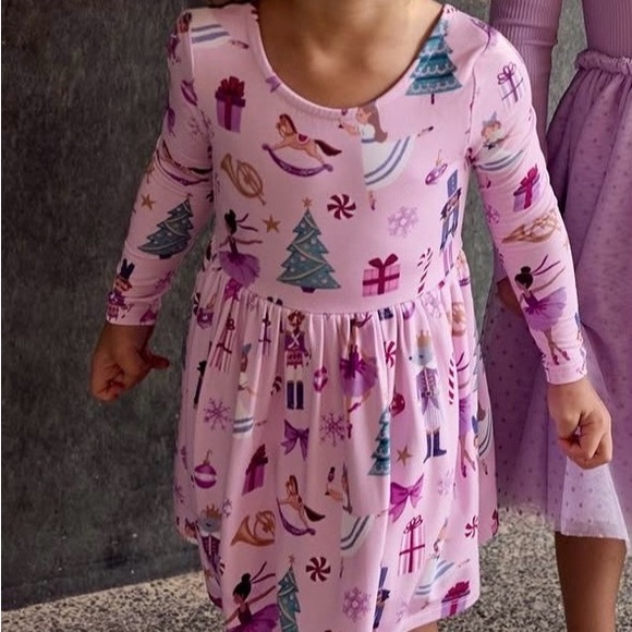 Little Sleepies Pink Nutcracker Print Dress - Picture 2 of 5